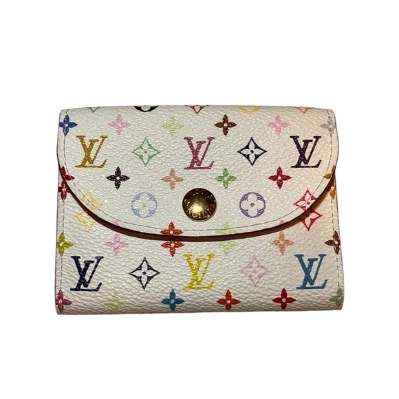 Louis Vuitton Monogram Multicolor Card Holder White Lichi - Picture 1 of 5